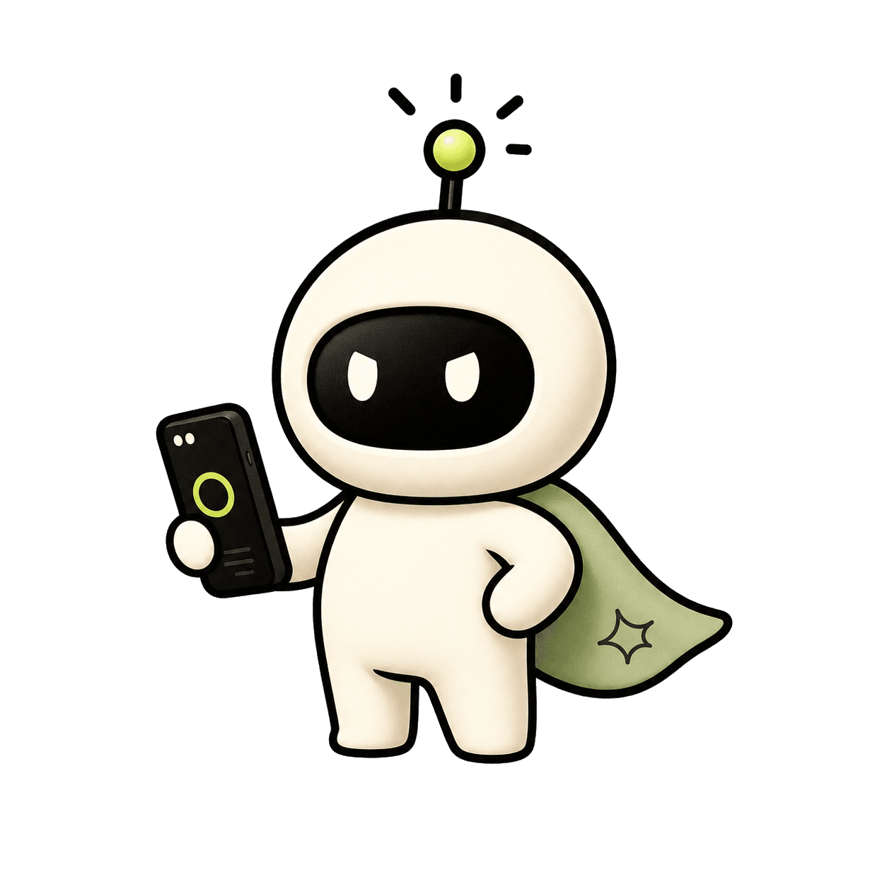 MultiSoul mascot holding a phone